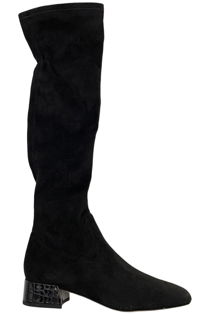 Donald Pliner Women's Dolores Knee High Boots Stretch Suede Black - Medium